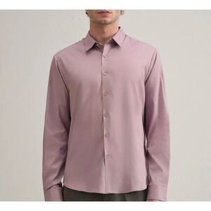 Lululemon New Venture Classic Fit Long Sleeve Shirt Men's XL Mauve Pink EUC